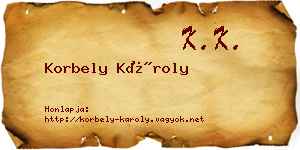 Korbely Károly névjegykártya