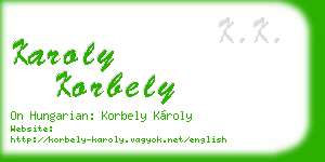 karoly korbely business card