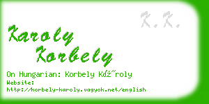 karoly korbely business card